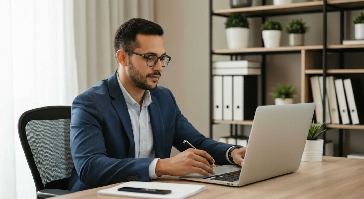 Solo entrepreneur working from home office as a Georgia sole proprietor